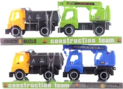 Sæt bygge­biler med læssemaskine og kran