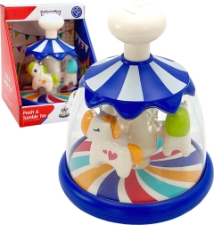 Farverig karrusel med heste