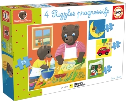 Educa puslespil Petit Ours Brun 4-i-1 (12–25 brikker)
