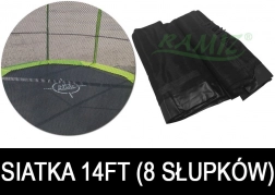 Beskyttelsesnet til havetrampolin 427 cm 14FT, 8 tunnels til stolper – sort