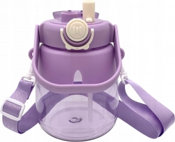 Vandflaske til børn med sugerør og rem 1 l