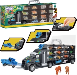 Woopie lastbil-transporter med dinosaurer og dyr 3-i-1