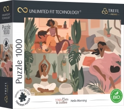 Puslespil TREFL UFT Yoga, Cats & Coffee Godmorgen 1000 brikker