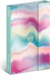 Ugekalender 2024 med magnetlukning, batik, 11 × 16 cm