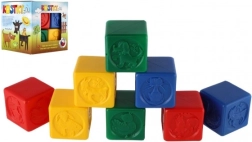 Farvede plastklodser til børn med dyr, sæt af 8 stk