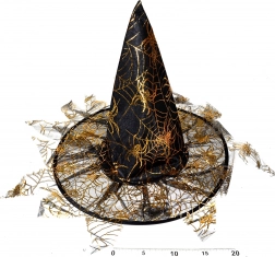 Troldmandshat med frynser 35 × 37,5 cm