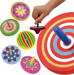 Farverigt træspinning top VIGA