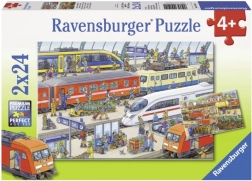 Puslespil Travl banegård 2x24 brikker Ravensburger