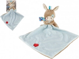 Plysbamse æsel med tæppe 25x25 cm