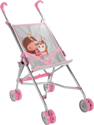 Paraplyklapvogn til dukker Unicorn Grey, foldbar