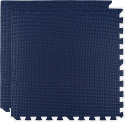 HUMBI skummåtte 120 × 60, store vandtætte puslespil, sikker, 2 stk., mørkeblå
