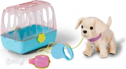 Baby Born min glade hundehvalp med transportkasse