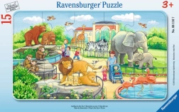 Ravensburger børnepuslespil i ramme 15 brikker – tur i zoologisk have