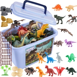 Woopie sæt med dinosaurfigurer 40 stk. i transportabel boks