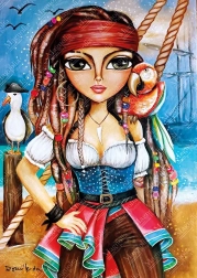 Puslespil smuk piratpige 1000 brikker