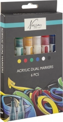 Dobbeltendede akryltusch NASSAU FINE ART, 6 farver