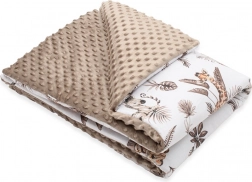 Babytæppe i minky med fyld Safari 80 × 100 cm