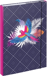 Mapper til skolehæfter A4 Papegøje