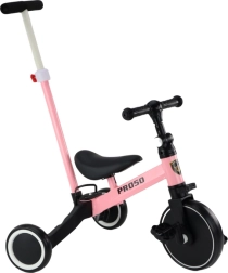 Trehjulet cykel med skubbehåndtag pink