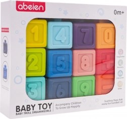 Sæt af gummisensoriske klodser med matematikaktiviteter (12 stk.)