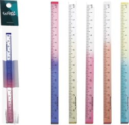 3D farverig lineal 15 cm
