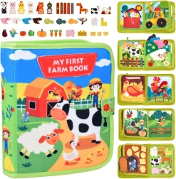 Følte sanse-quiet book gård med velcroelements