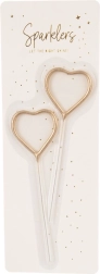 Gyldne stjernekastere i hjerteform 16,5 cm (2 stk.)