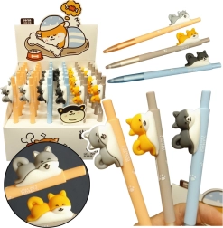 Gelpen med Shiba-hundefigur, blå blæk 0,5 mm