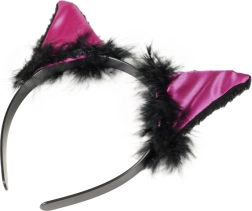 Karneval pandebånd Kat med ører og fjer