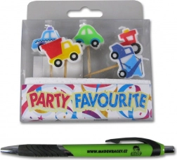 Dekorative bilformede stearinlys i farver