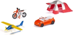 Siku Super gavesæt fritid – cabriolet, vandflyver, motorcykel og telt