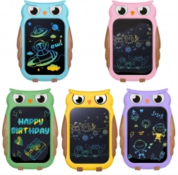 Børne LCD-tegneplade Ugle 8,5" med farvedisplay og stylus