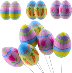 Påskedekoration æg på tråd 6 stk.