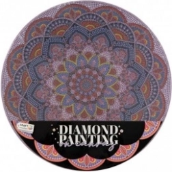 Diamantmaling Mandala Blomst lilla diameter 30 cm