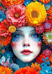 Puslespil I blomsternes favn 1000 brikker