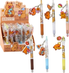 Gelpen Kapibara med vedhæng blå blæk 14,5 cm