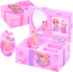 Rosa smykkeskrin med spilledåse til små piger