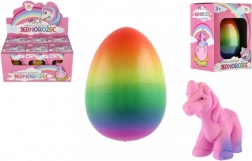 Udrugende enhjørning plastik 7x10 cm i æske