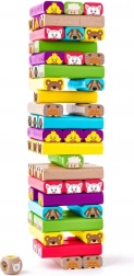Farvet tårn med dyr - færdighedsspil