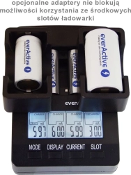 Intelligent oplader EVERACTIVE NC-3000 til AA/AAA med understøttelse af C/D (med adapter)