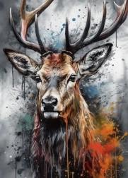 Diamantmaleri hjort 30 × 40 cm