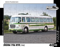 retro bilpuslespil bus Škoda 706 RTO 40 brikker