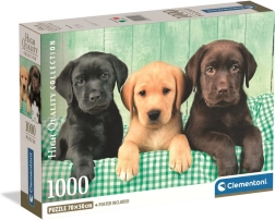 Puslespil 1000 Clementoni – tre labradorer HQC
