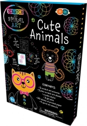 Sæt med skrabe- og spiralbilleder – glade dyr