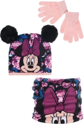 Minnie hue, halsedisse og handsker