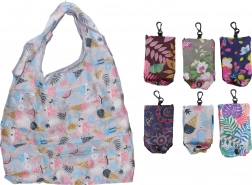 Sammenklappelig stofpose med karabinhage