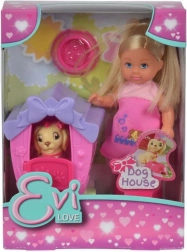 Dukken Evička med hundehus