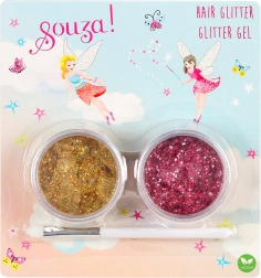 Hårglitter – fuchsia og guld