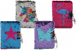 Notesbog med pailletter og lås TEDDIES