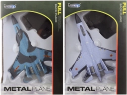 Metal flyvemaskine med tilbagestræk (pull-back) på batteri